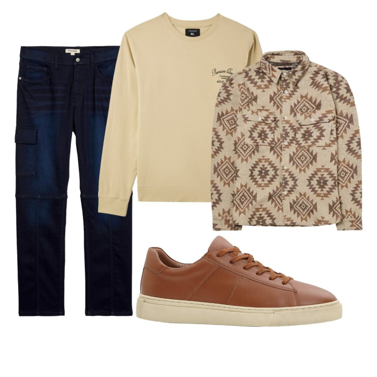 Outfit uomo - Total look #2273601. Stile Casual per Tutti i giorni. Abbinamento con sneakers, jeans dritti, cappotti, felpe.