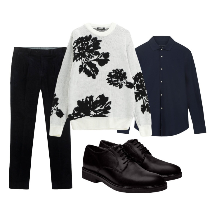 Outfit uomo - Total look #2273792. Stile Trendy per Tutti i giorni. Abbinamento con pullovers, scarpe stringate, camicie, pantaloni.