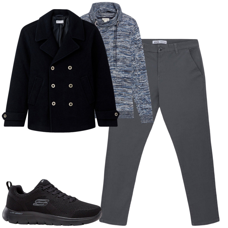 Outfit uomo - Total look #2274077. Stile Casual per Tutti i giorni. Abbinamento con sneakers, maglieria, cappotti, pantaloni chino.