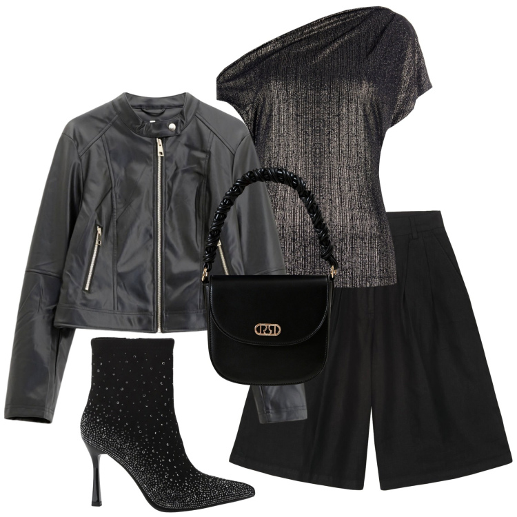 Outfit donna - Très chic. Stile Chic per Serata fuori. Abbinamento con borse a mano, bluse, giacche, stivaletti, bermuda.