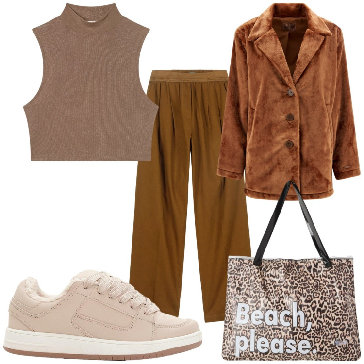 Outfit donna - Total look #2274105. Stile Basic per Tutti i giorni. Abbinamento con sneakers, borse tote, top, cappotti, pantaloni.