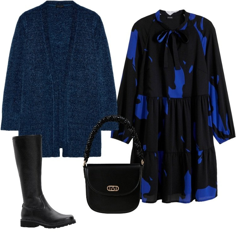 Outfit donna - Total look #2274118. Stile Boho per Serata fuori. Abbinamento con vestiti, stivali, borse a mano, cardigans.