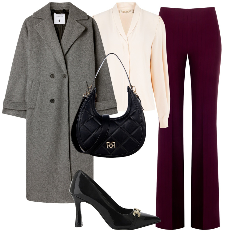 Outfit donna - Total look #2274133. Stile Urban per Tutti i giorni. Abbinamento con cappotti, borse a tracolla, pantaloni, camicie, décolleté.