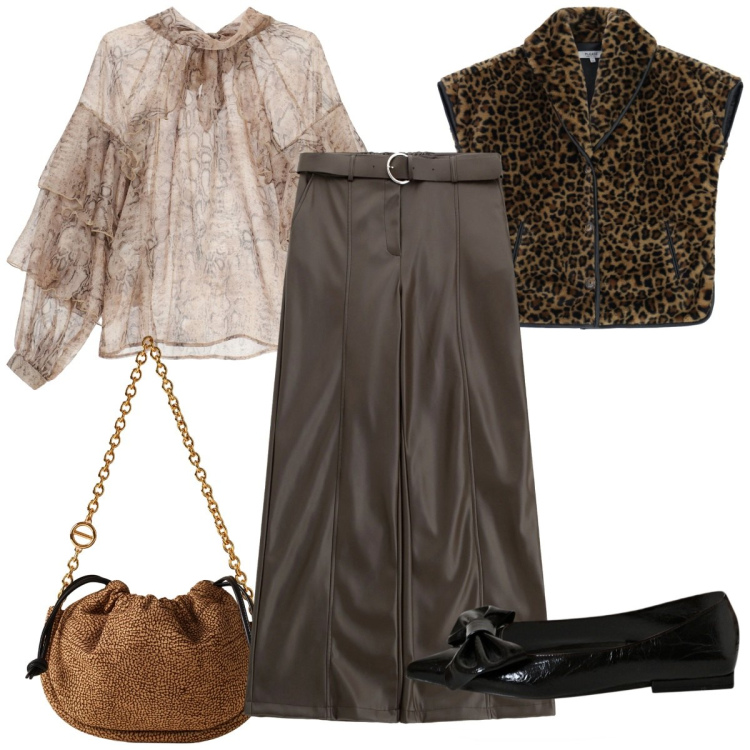 Outfit donna - Total look #2274137. Stile Glamour per Tutti i giorni. Abbinamento con ballerine, cappotti, pantaloni, camicie, borse a spalla.