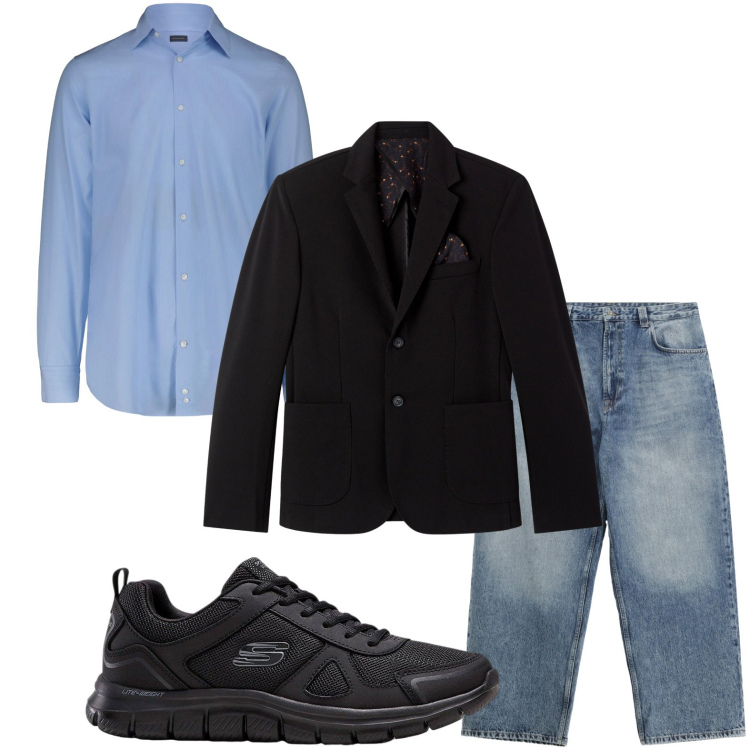 Outfit uomo - Eleganza contemporanea. Stile Trendy per Tutti i giorni. Abbinamento con sneakers, giacche, jeans, camicie.