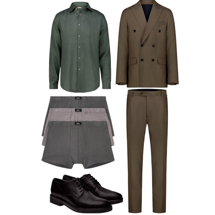 Outfit uomo - Total look #2274141. Stile Business/Elegante per Serata speciale. Abbinamento con boxer, scarpe stringate, camicie, abiti.