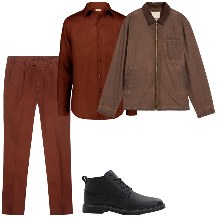 Outfit uomo - Total look #2274144. Stile Business/Elegante per Ufficio. Abbinamento con stivali e stivaletti, giacche, camicie, pantaloni.