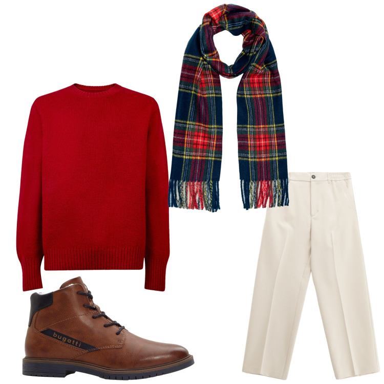 Outfit uomo - Quasi inverno. Stile Casual per Tutti i giorni. Abbinamento con stivali e stivaletti, pantaloni, sciarpe, maglieria.