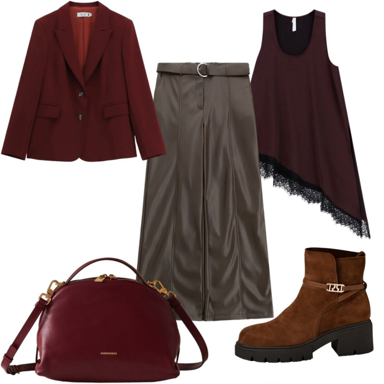 Outfit donna - Total look #2274165. Stile Glamour per Tutti i giorni. Abbinamento con stivaletti, blazer, pantaloni, top, borse a mano.