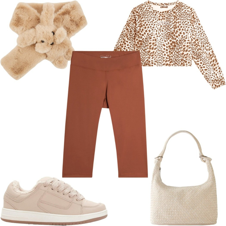 Outfit donna - Total look #2274168. Stile Basic per Tutti i giorni. Abbinamento con shopping bag, sneakers, sciarpe, felpe, leggings.