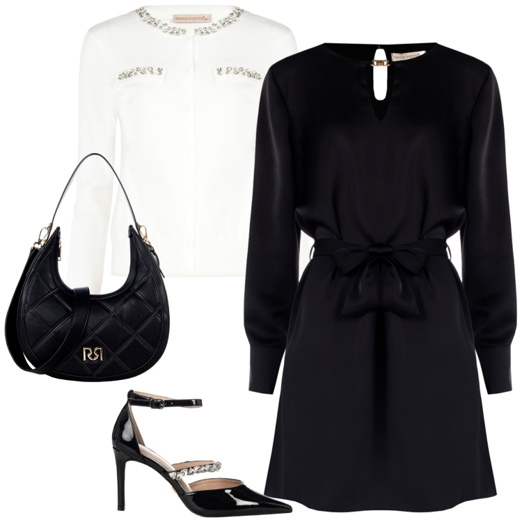 Outfit donna - Chic con Rinascimento. Stile Chic per Cerimonia. Abbinamento con vestiti corti, décolleté, borse a tracolla, cardigans.