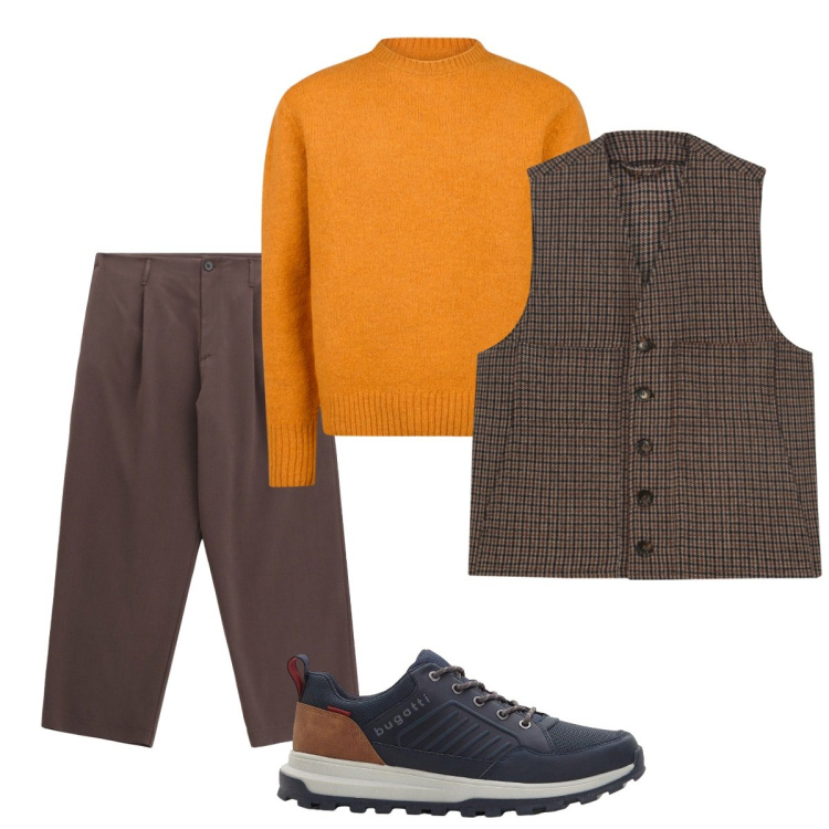Outfit uomo - Total look #2274233. Stile Trendy per Serata speciale. Abbinamento con sneakers, pantaloni, gilet, maglieria.