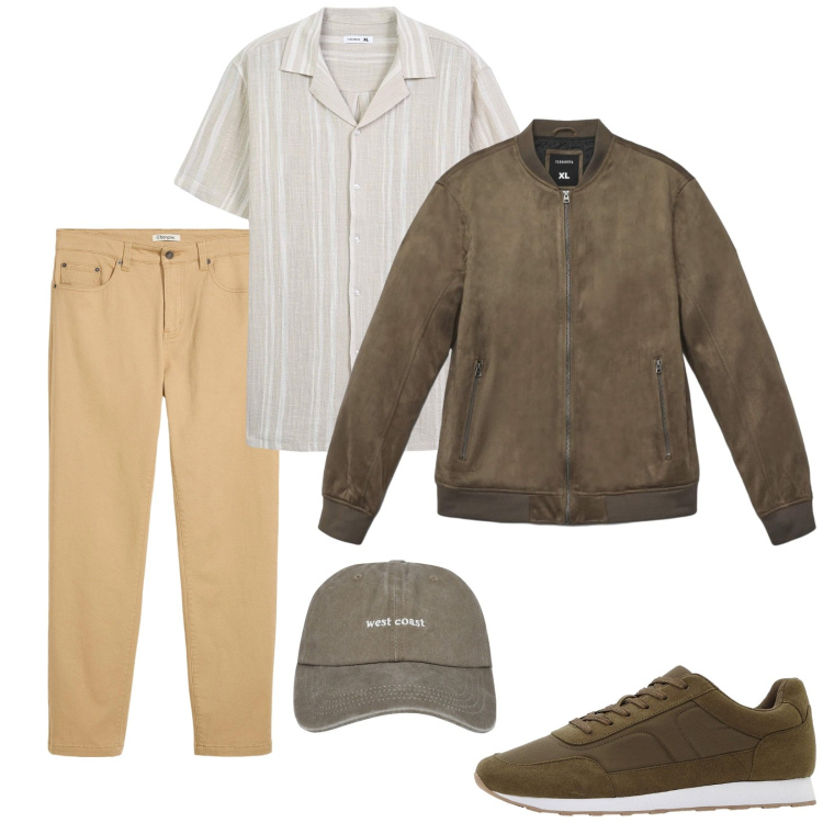 Outfit uomo - Total look #2274252. Stile Casual per Tutti i giorni. Abbinamento con sneakers, pantaloni, cappelli con visiera, camicie a manica corta, giacche.