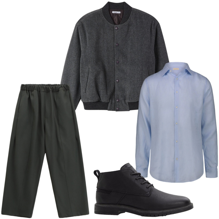 Outfit uomo - Il pantalone morbido. Stile Trendy per Tutti i giorni. Abbinamento con stivali e stivaletti, bomber, pantaloni, camicie.