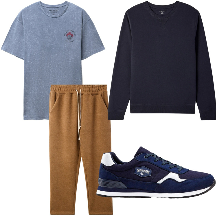 Outfit uomo - Outfit casual. Stile Trendy per Tutti i giorni. Abbinamento con sneakers, pantaloni, t-shirt, felpe.