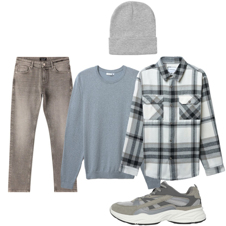 Outfit uomo - Urban Terranova. Stile Urban per Tutti i giorni. Abbinamento con sneakers, jeans, berretti, cappotti, maglieria.