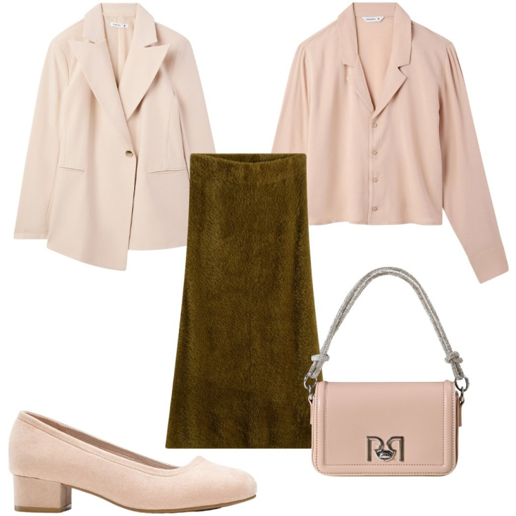 Outfit donna - Total look #2274319. Stile Chic per Tutti i giorni. Abbinamento con décolleté, gonne, camicie, blazer, borse a mano.