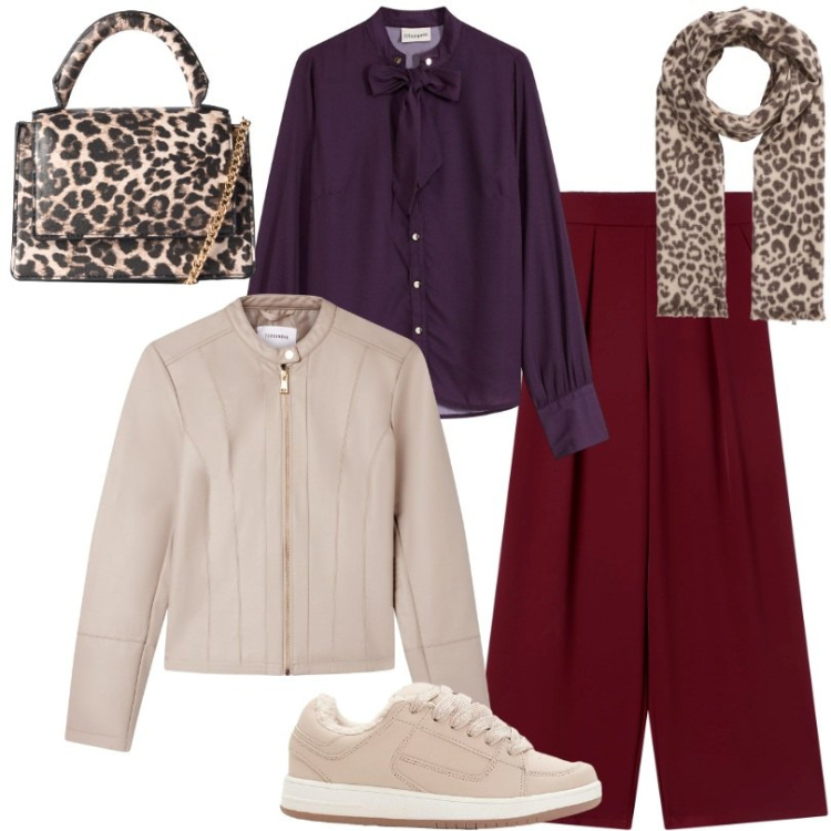 Outfit donna - Golor block tendenza per il 2025/26. Stile Trendy per Tutti i giorni. Abbinamento con camicie, sneakers, borse a tracolla, giacche, sciarpe, pantaloni.