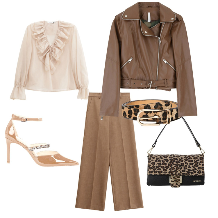 Outfit donna - Casual with friends. Stile Casual per Tutti i giorni. Abbinamento con camicie, pantaloni, décolleté, giacche, borse a spalla, cinture.