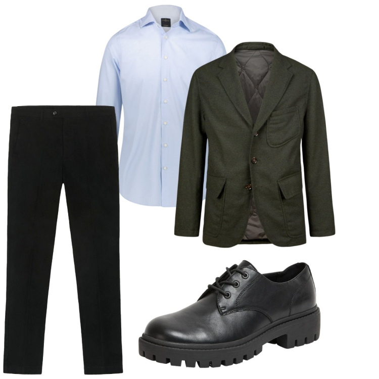 Outfit uomo - Total look #2274634. Stile Trendy per Tutti i giorni. Abbinamento con scarpe stringate, camicie, giacche, pantaloni chino.