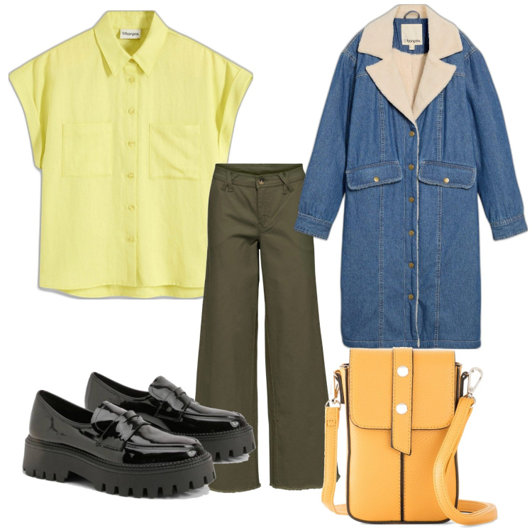 Outfit femme - Basique #5813. Style Basique pour Tous les jours. Assortir avec jupe-culotte, pochette, chemises à manches courtes, manteaux, mocassins.