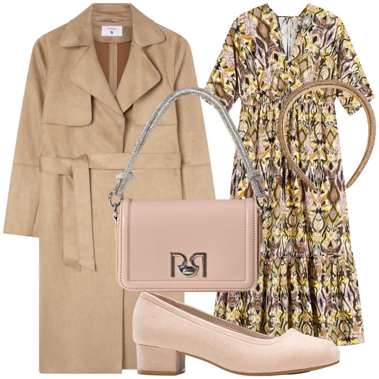 Outfit donna - Trench forever. Stile Bon Ton per Ufficio. Abbinamento con vestiti midi/longuette, décolleté, trench, cerchietti, borse a mano.