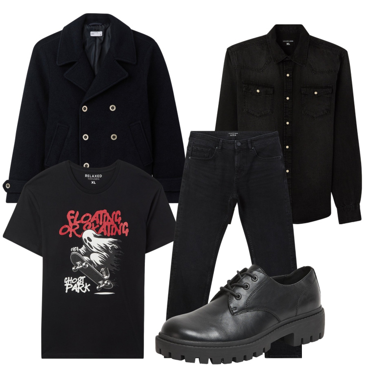 Outfit uomo - Gost. Stile Urban per Tutti i giorni. Abbinamento con camicie, scarpe stringate, cappotti, jeans, t-shirt.