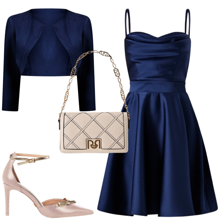 Outfit donna - Cerimonia. Stile Chic per Cerimonia. Abbinamento con décolleté, borse a tracolla, vestiti corti, bolero.