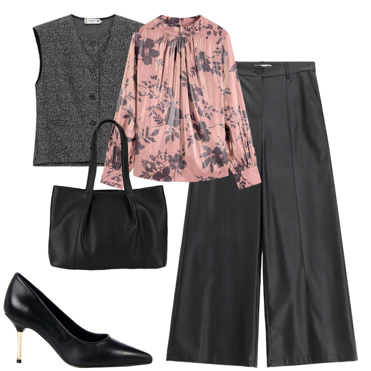 Outfit donna - City. Stile Urban per Tutti i giorni. Abbinamento con tuniche, shopping bag, décolleté, pantaloni, gilet.