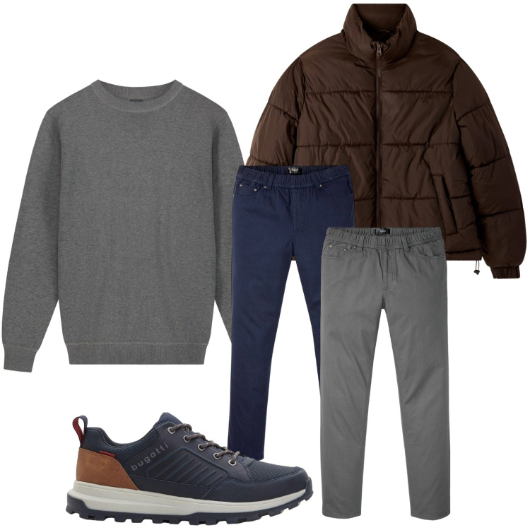 Outfit uomo - Casual. Stile Casual per Tutti i giorni. Abbinamento con pantaloni, sneakers, bomber, maglieria.
