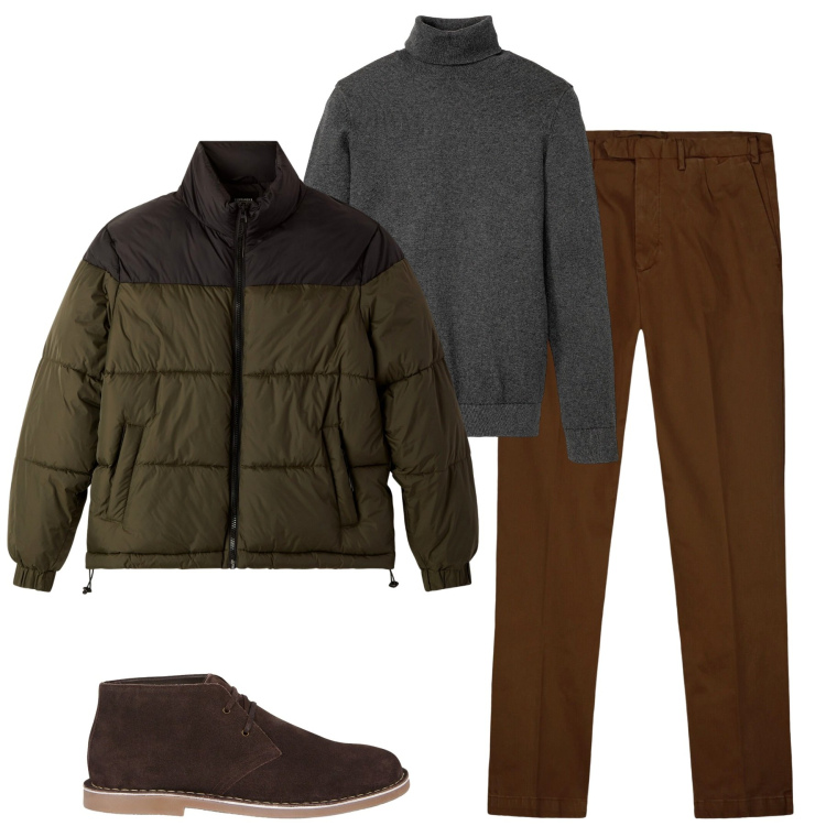 Outfit uomo - Total look #2275103. Stile Urban per Tutti i giorni. Abbinamento con maglieria, bomber, stivali e stivaletti, pantaloni.