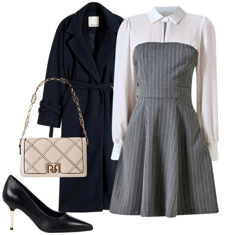 Outfit donna - Ottobre. Stile Urban per Tutti i giorni. Abbinamento con cappotti, décolleté, borse a tracolla, vestiti corti.