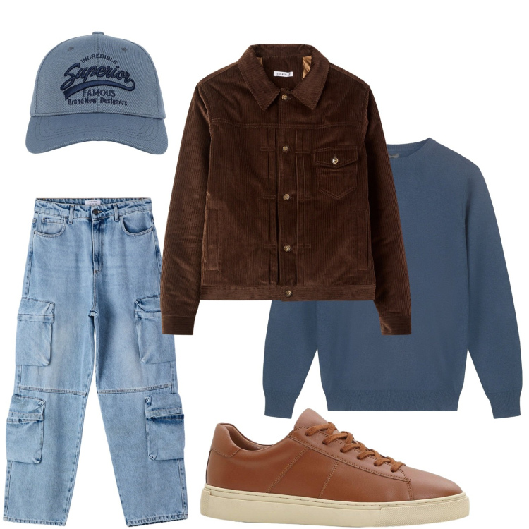 Outfit uomo - Il maglione oversize. Stile Casual per Tutti i giorni. Abbinamento con sneakers, cappelli con visiera, cappotti, jeans, maglieria.