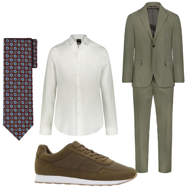 Outfit uomo - elegante. Stile Business/Elegante per Serata speciale. Abbinamento con sneakers, camicie, abiti, cravatte.