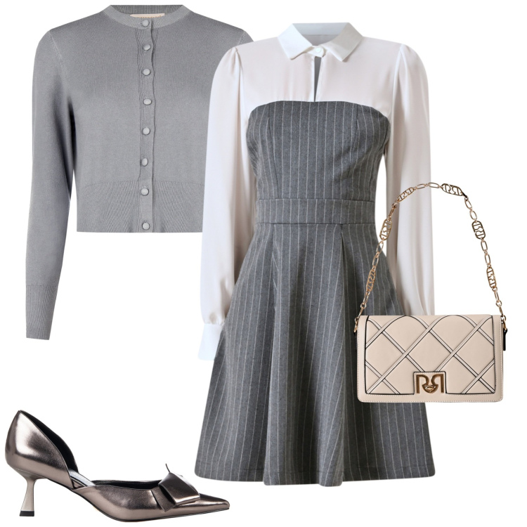 Outfit donna - Bon ton. Stile Bon Ton per Serata fuori. Abbinamento con cardigans, vestiti corti, décolleté, borse a tracolla.