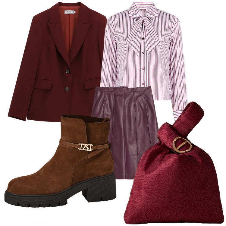 Outfit donna - Arriva il boss. Stile Urban per Ufficio. Abbinamento con gonne, camicie, stivaletti, blazer, borse a mano.