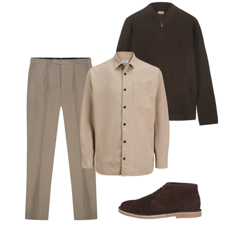Outfit uomo - British time. Stile Casual per Tutti i giorni. Abbinamento con camicie, stivali e stivaletti, pantaloni, bomber.