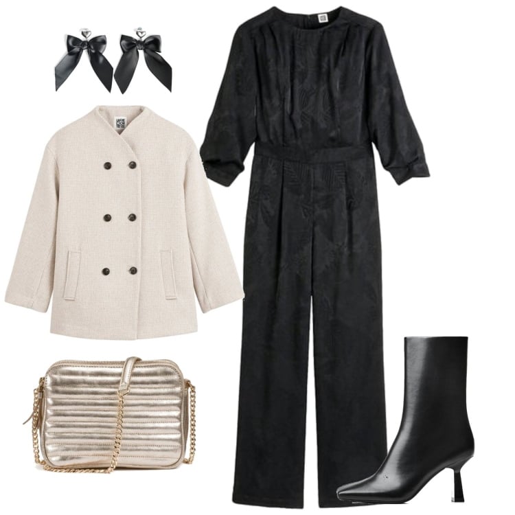 Outfit mujer - Glamour #8964. Estilo Glamour para Ceremonia. Combinación con pendientes, bolsos de hombro, abrigos, botines, chándales.