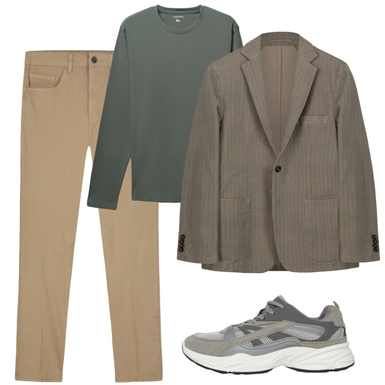 Outfit uomo - Trendy mood. Stile Trendy per Tutti i giorni. Abbinamento con sneakers, t-shirt, pantaloni, giacche.