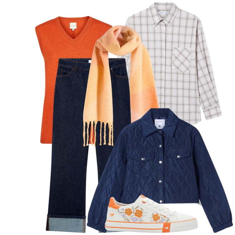 Outfit donna - Lo stile spaventapasseri. Stile Casual per Tutti i giorni. Abbinamento con sneakers, sciarpe, jeans, giacche, camicie, maglieria.