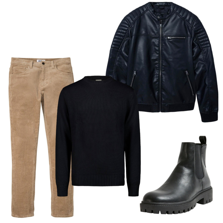 Outfit uomo - Arriva il freddo. Stile Casual per Tutti i giorni. Abbinamento con pantaloni, stivali e stivaletti, giacche, maglieria.