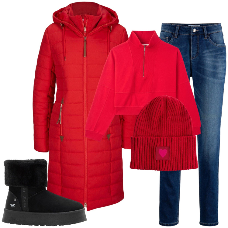 Outfit donna - Ma che freddo fa. Stile Casual per Tutti i giorni. Abbinamento con blazer, jeans boyfriend, stivaletti, berretti, felpe.