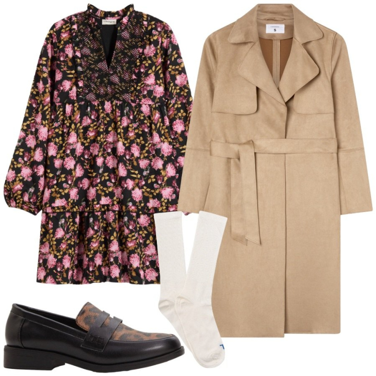 Outfit donna - CAlzino e mocassino. Stile Preppy per Tutti i giorni. Abbinamento con vestiti corti, mocassini, trench, calzini.