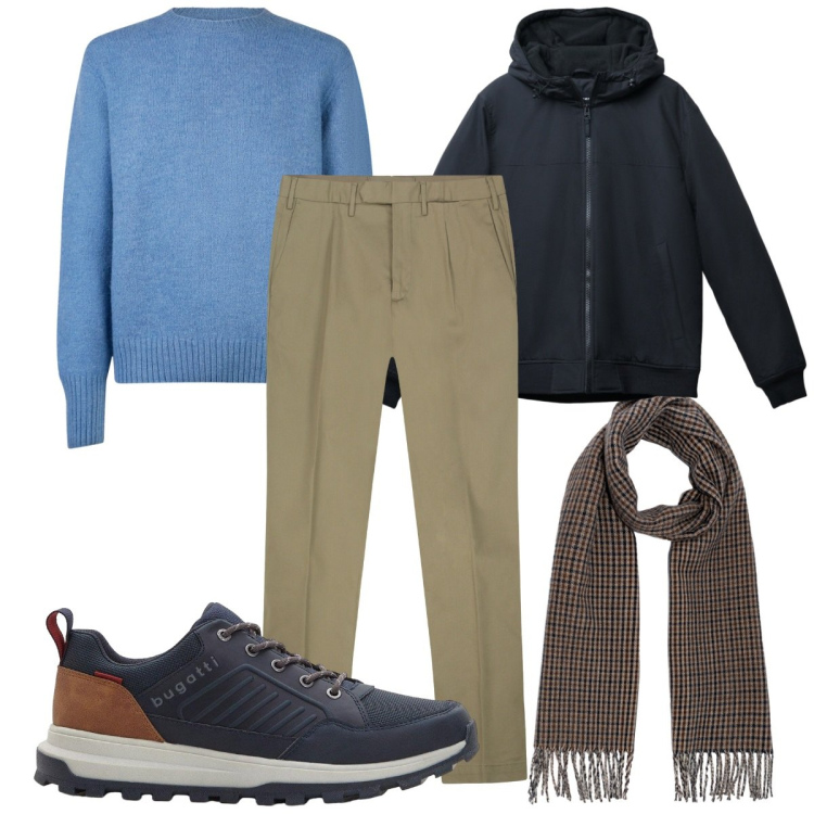 Outfit uomo - Total look #2275759. Stile Casual per Tutti i giorni. Abbinamento con sneakers, giacche, pantaloni, maglieria, sciarpe.