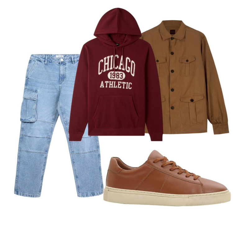 Outfit uomo - Total look #2275789. Stile Casual per Tutti i giorni. Abbinamento con sneakers, felpe con cappuccio, jeans, cappotti.