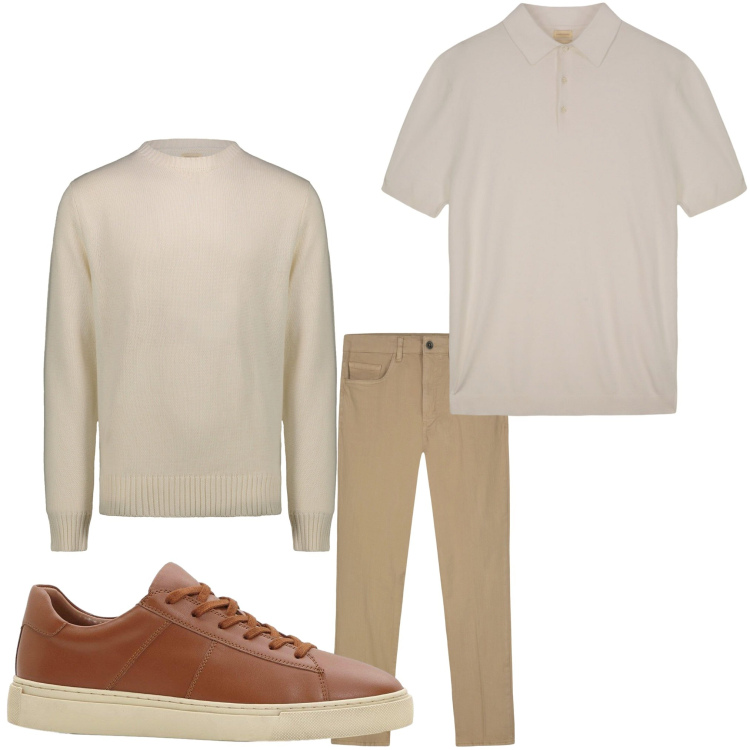 Outfit uomo - Polo e jeans. Stile Casual per Tutti i giorni. Abbinamento con sneakers, pantaloni, polo, maglieria.