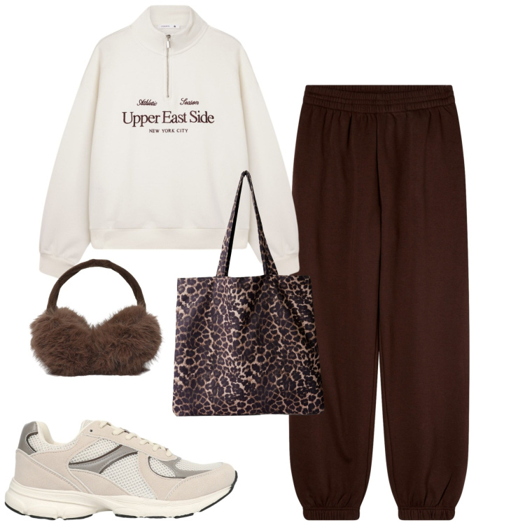Outfit donna - Total look #2275948. Stile Casual per Tutti i giorni. Abbinamento con shopping bag, felpe, sneakers, pantaloni, cappelli.