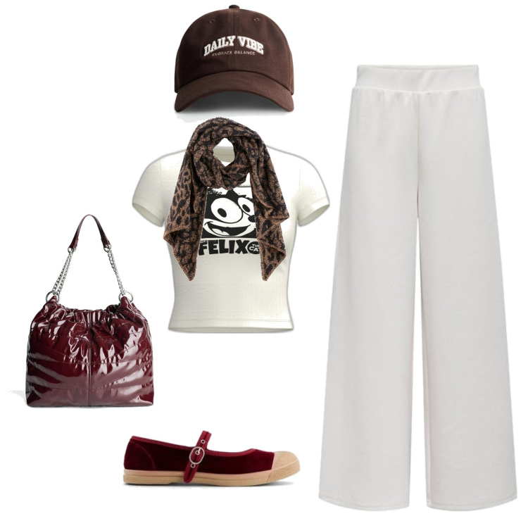 Outfit mujer - Urban #6626. Estilo Urban para Todos los días. Combinación con bufandas, sombreros, camiseta, pantalones, sneakers, bolsos saco.