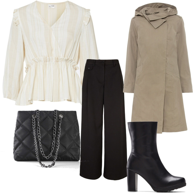 Outfit femme - Basique #5882. Style Basique pour Tous les jours. Assortir avec pantalon , imperméable, tuniques, bottines, sacs à main.