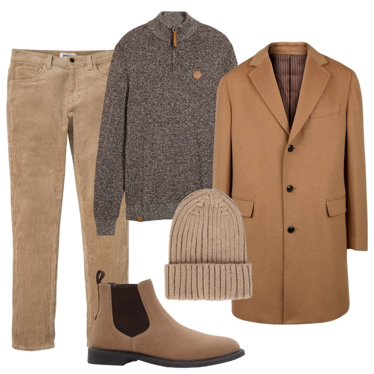 Outfit uomo - Total look #2276252. Stile Trendy per Serata speciale. Abbinamento con pantaloni, stivali e stivaletti, maglieria, berretti, cappotti.